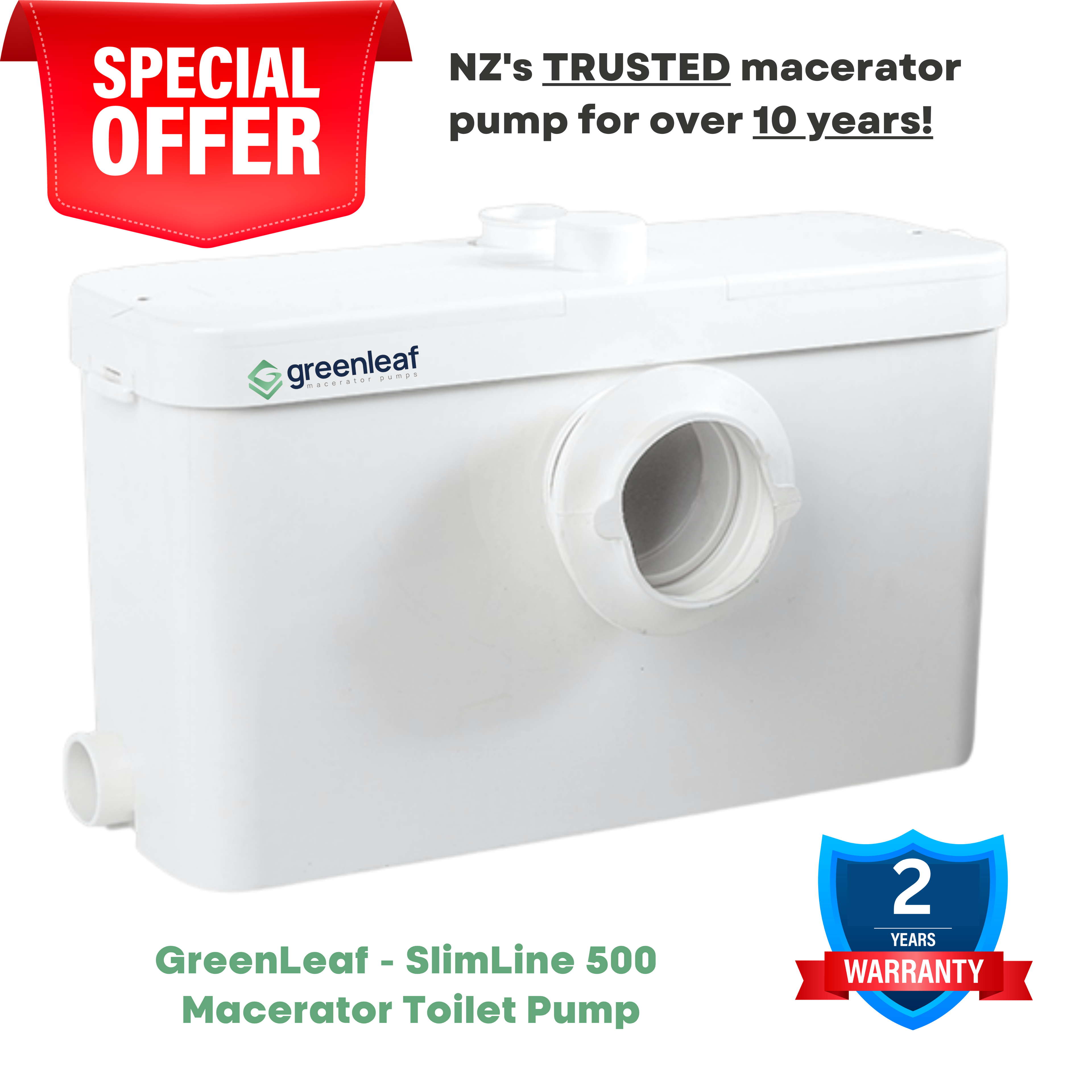 Greenleaf Slimline - 500 Sewage/Grey Water Macerator Pump