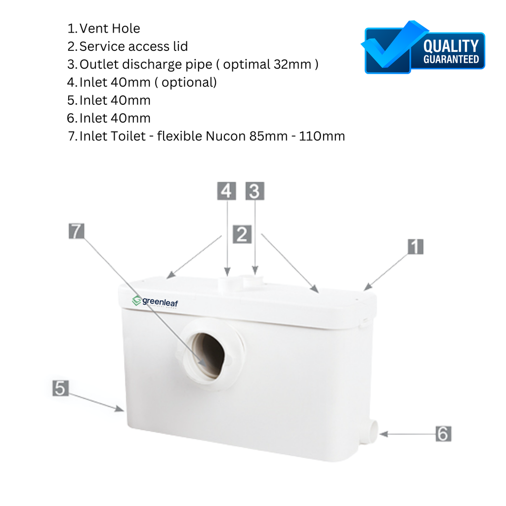 Greenleaf Slimline - 500 Sewage/Grey Water Macerator Pump
